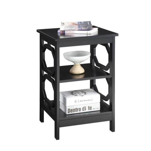 Convenience Concepts Omega Square End Table in Black Wood Finish