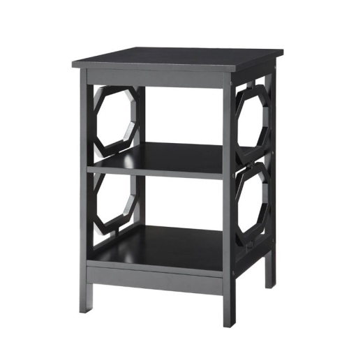 Convenience Concepts Omega Square End Table in Black Wood Finish