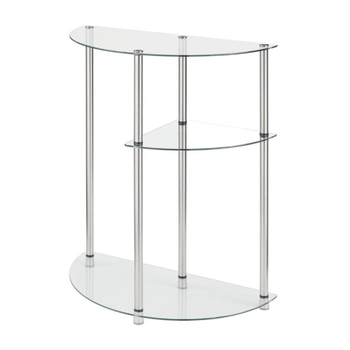 Convenience Concepts Designs2Go Three-Tier Clear Glass Display Accent Table