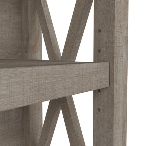 Bush Furniture Key West 5 Shelf Bookcase in Washed Gray