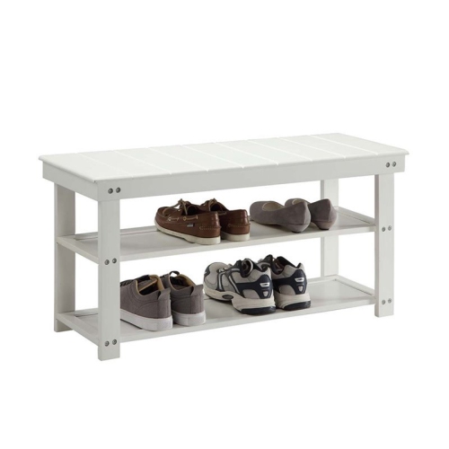 Banc d’entrée utilitaire Oxford Mudroom de pratique concepts avec fini bois blanc