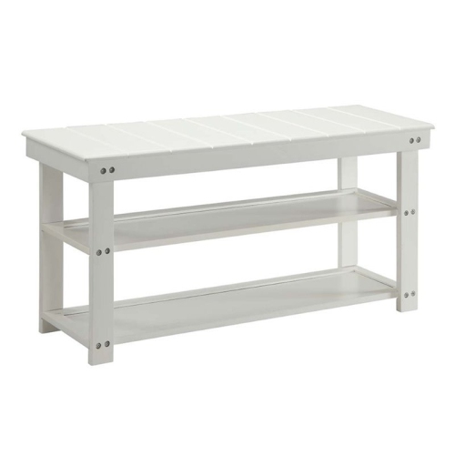 Banc d’entrée utilitaire Oxford Mudroom de pratique concepts avec fini bois blanc