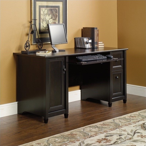 Sauder Edge Water Computer Desk in Estate Black