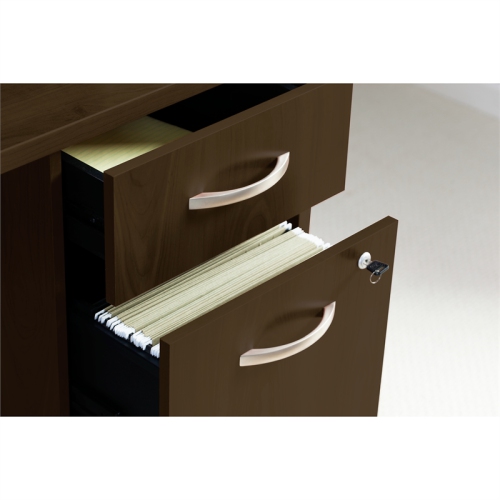 Series C 72W U Shaped Desk with File Cabinets in Mocha Cherry - Engineered Wood