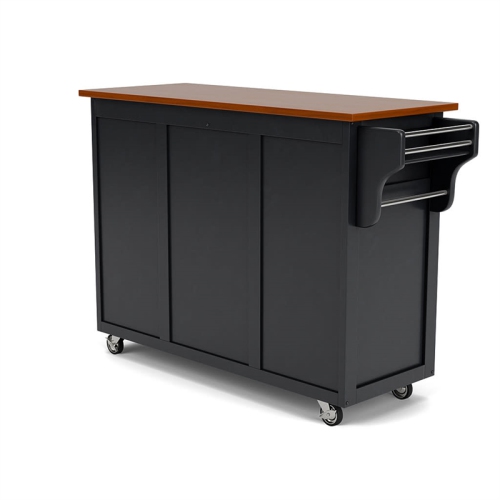 Homestyles Create-a-Cart Wood Rolling Kitchen Cart in Black