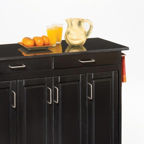 Homestyles Create-a-Cart Wood Rolling Kitchen Cart in Black