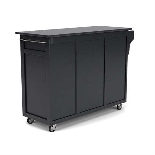 Homestyles Create-a-Cart Wood Rolling Kitchen Cart in Black
