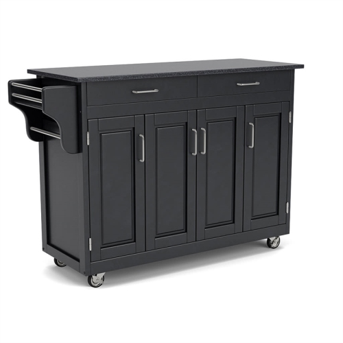 Homestyles Create-a-Cart Wood Rolling Kitchen Cart in Black