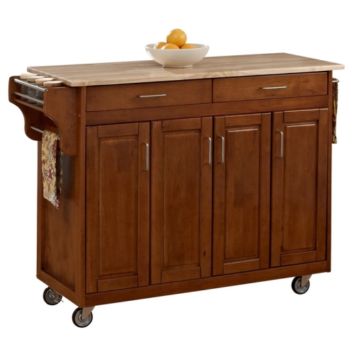 Homestyles Create-a-Cart Wood Rolling Kitchen Cart in Brown