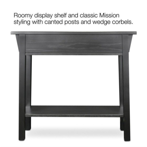 Leick Furniture Wood Mission Console Table in Slate Black