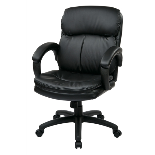 Mid Back Eco Leather Executive Office Chair in Black