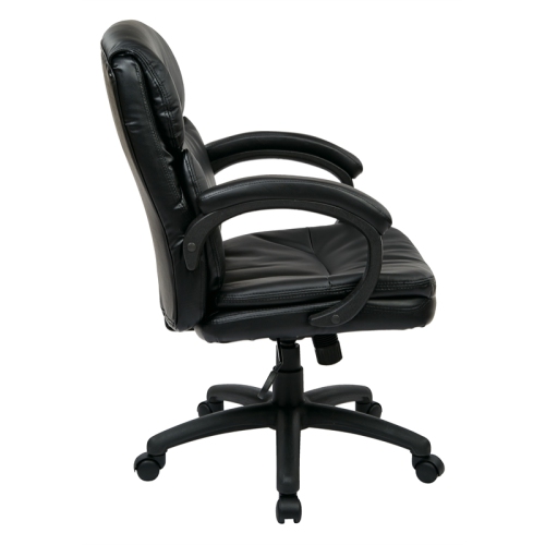 Mid Back Eco Leather Executive Office Chair in Black