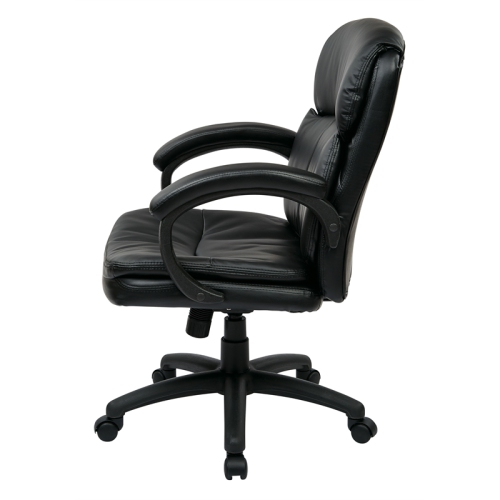 Mid Back Eco Leather Executive Office Chair in Black