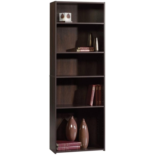 Sauder Beginnings Engineered Wood 5-Shelf Bookcase in Cinnamon Cherry