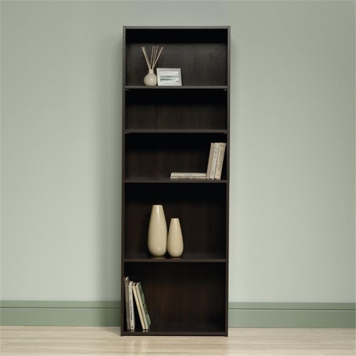 Sauder Beginnings Engineered Wood 5-Shelf Bookcase in Cinnamon Cherry