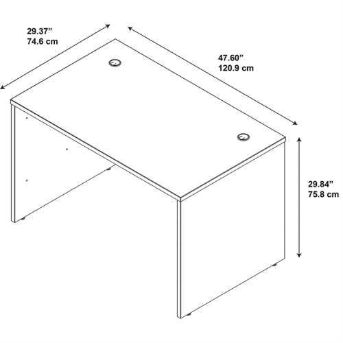 Series C 48W x 30D Shell Desk in Mocha Cherry - Engineered Wood