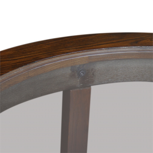 Leick Furniture Solid Wood Round Glass Top Coffee Table in Oak