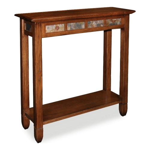 Leick Furniture Rustic Slate Hall Wood Stand in Oak Finish