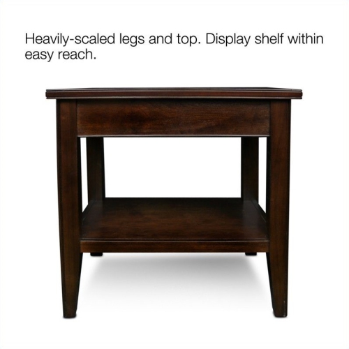Leick Furniture Laurent Solid Wood Square End Table in Chocolate Cherry