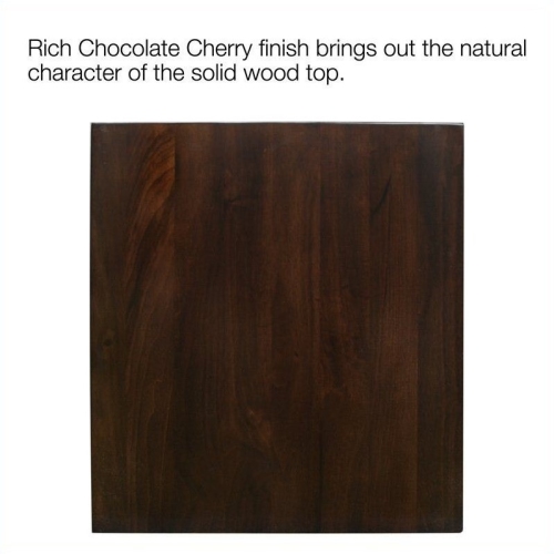 Leick Furniture Laurent Solid Wood Square End Table in Chocolate Cherry