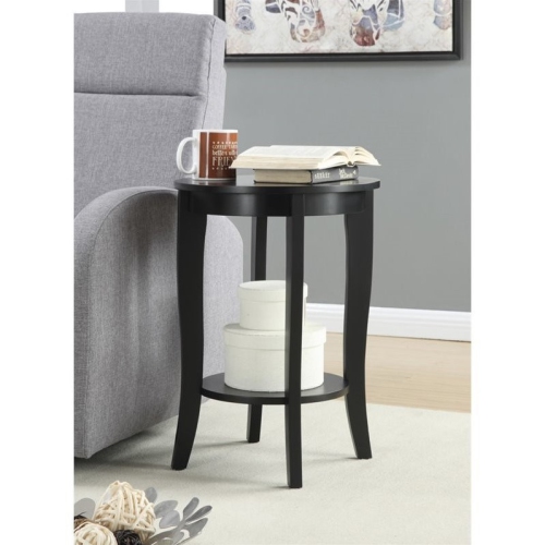 CONVENIENCE CONCEPTS  American Heritage Round Table In Black Wood Finish