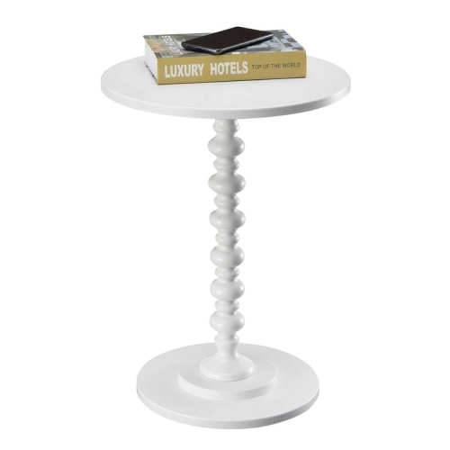 Convenience Concepts Palm Beach Spindle Table in White Wood Finish