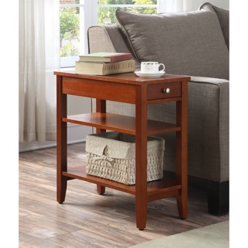 Convenience Concepts American Heritage 3 Tier End Table in Cherry Wood Finish