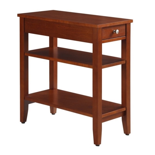 Convenience Concepts American Heritage 3 Tier End Table in Cherry Wood Finish