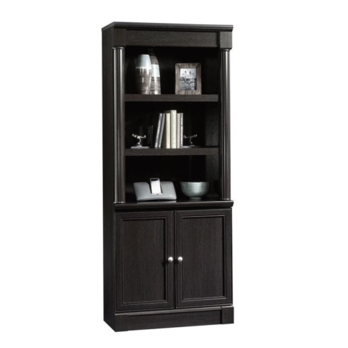 Sauder Palladia Engineered Wood and Metal 3-Shelf Bookcase in Wind Oak
