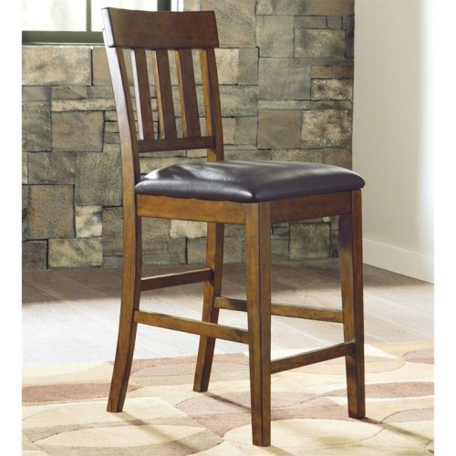 ASHLEY FURNITURE Ashley Bar Stool Chair - Set Of 2 - Medium Brown