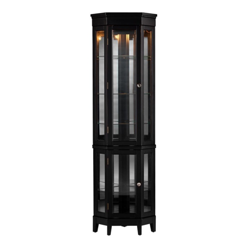 SEI Furniture Essex Corner Curio in Black