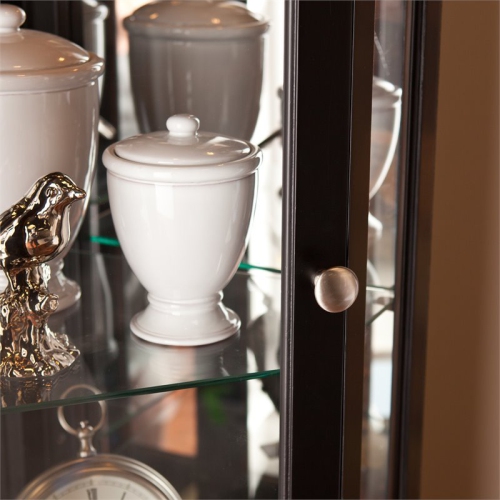 SEI Furniture Essex Corner Curio in Black