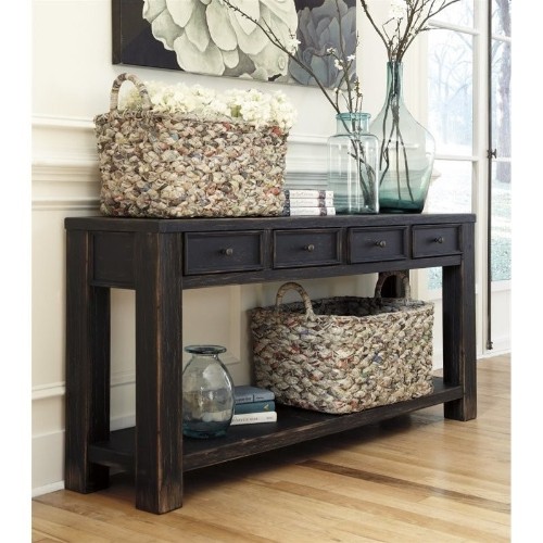 Ashley Furniture Traditional Rectangular Console Table Black