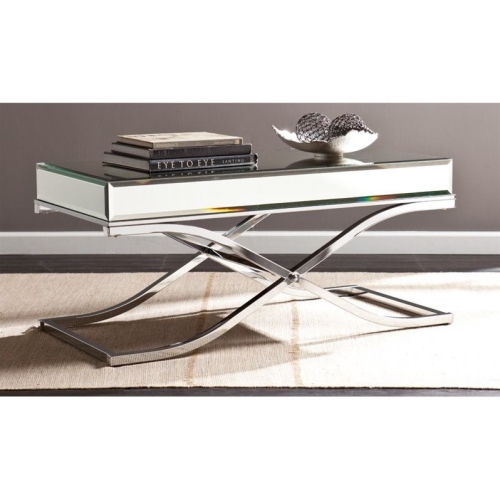 SOUTHERN ENTERPRISES  Sei Furniture Ava Mirrored Coffee Table In Chrome