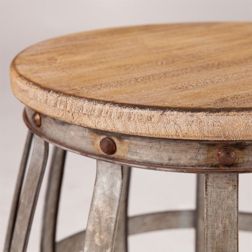 SEI Furniture Mencino Accent Table in Weathered Fir and Silver
