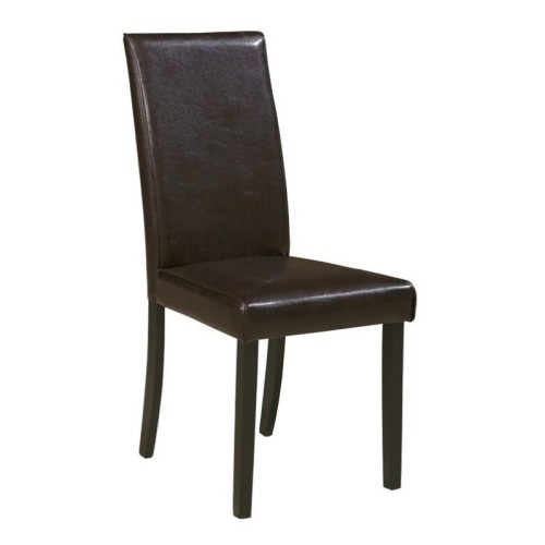 Ashley Kimonte Faux Leather Dining Side Chair in Brown