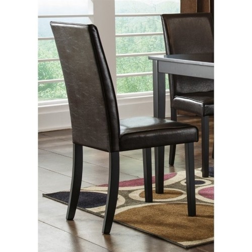 Ashley Kimonte Faux Leather Dining Side Chair in Brown