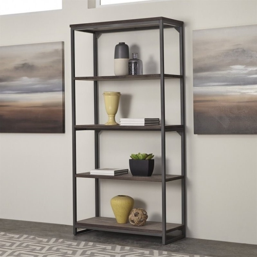 Homestyles Barnside Wood Metro Shelf in Gray