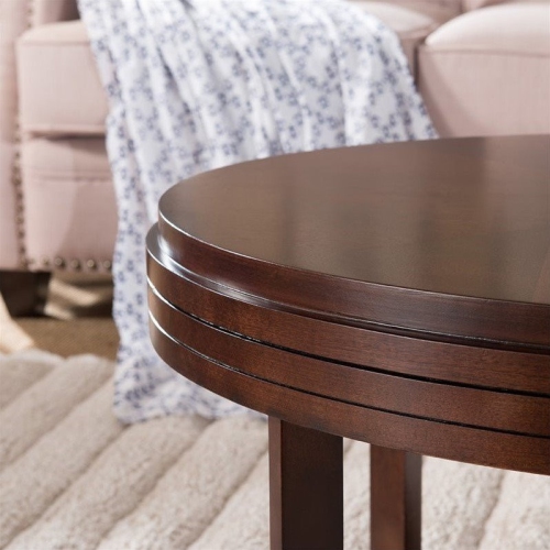 Leick Favorite Finds Oval Wood End Table in Chocolate Cherry