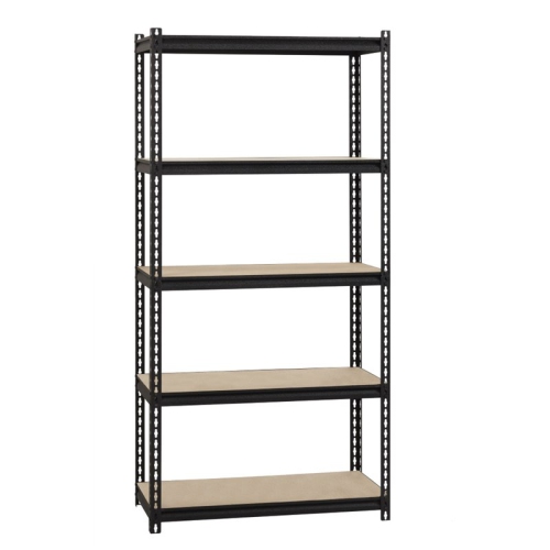 Iron Horse 2300 Riveted Metal Shelving 5-Shelf Unit 18D x 36W x 72H Black