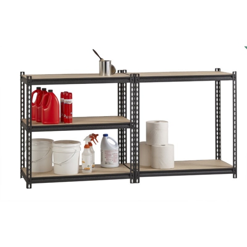 Iron Horse 2300 Riveted Metal Shelving 5-Shelf Unit 18D x 36W x 72H Black