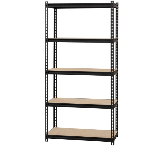 Iron Horse 2300 Riveted Metal Shelving 5-Shelf Unit 18D x 36W x 72H Black