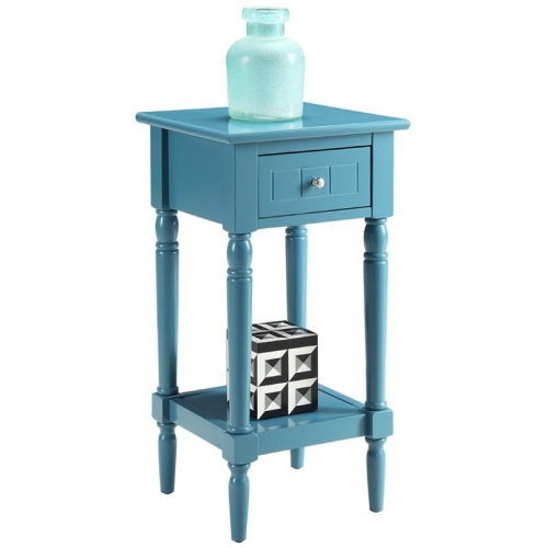 Convenience Concepts French Country Khloe Square End Table in Blue Wood Finish