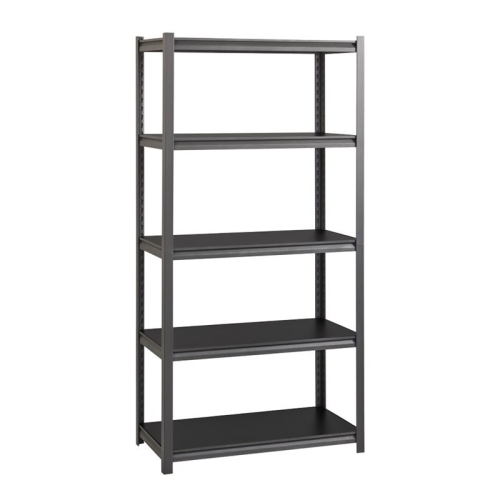 Hirsh 3200 Riveted Metal Shelving 5-Shelf Unit 18Dx36Wx72H Gunmetal Gray/Black
