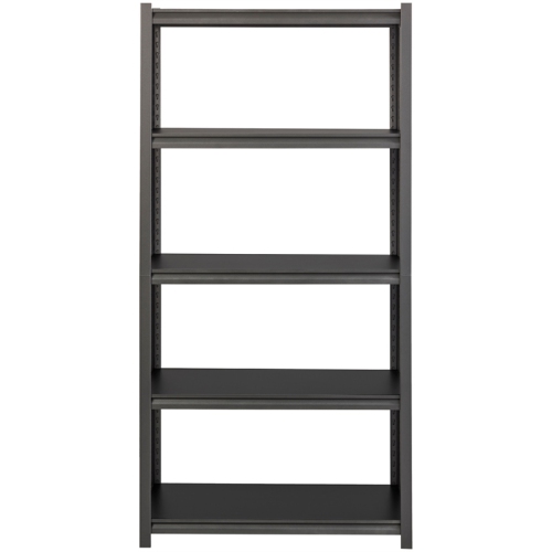 Hirsh 3200 Riveted Metal Shelving 5-Shelf Unit 18Dx36Wx72H Gunmetal Gray/Black