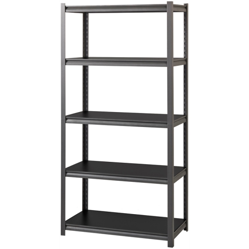 Hirsh 3200 Riveted Metal Shelving 5-Shelf Unit 18Dx36Wx72H Gunmetal Gray/Black