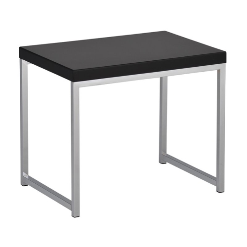 OFFICE STAR  Wall Street End Table With Chrome Metal Legs And Wood Top In Black