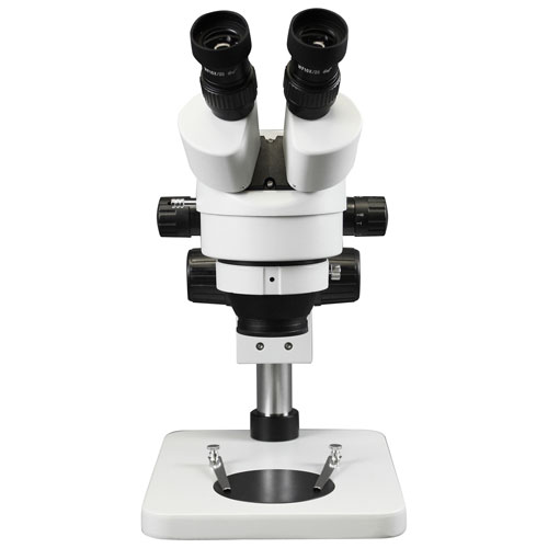 Microscope binoculaire stéréo 7x-45x avec anneau lumineux 144 DEL de Walter Products
