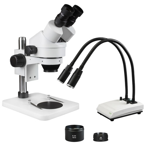Microscope binoculaire stéréo 3,5x à 90x/éclairage double DEL de Walter Products