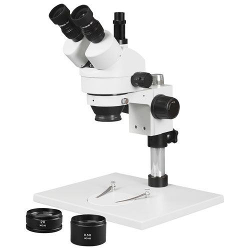 Walter Products 7x - 45x Trinocular Stereo Microscope with 144-LED Ring Light